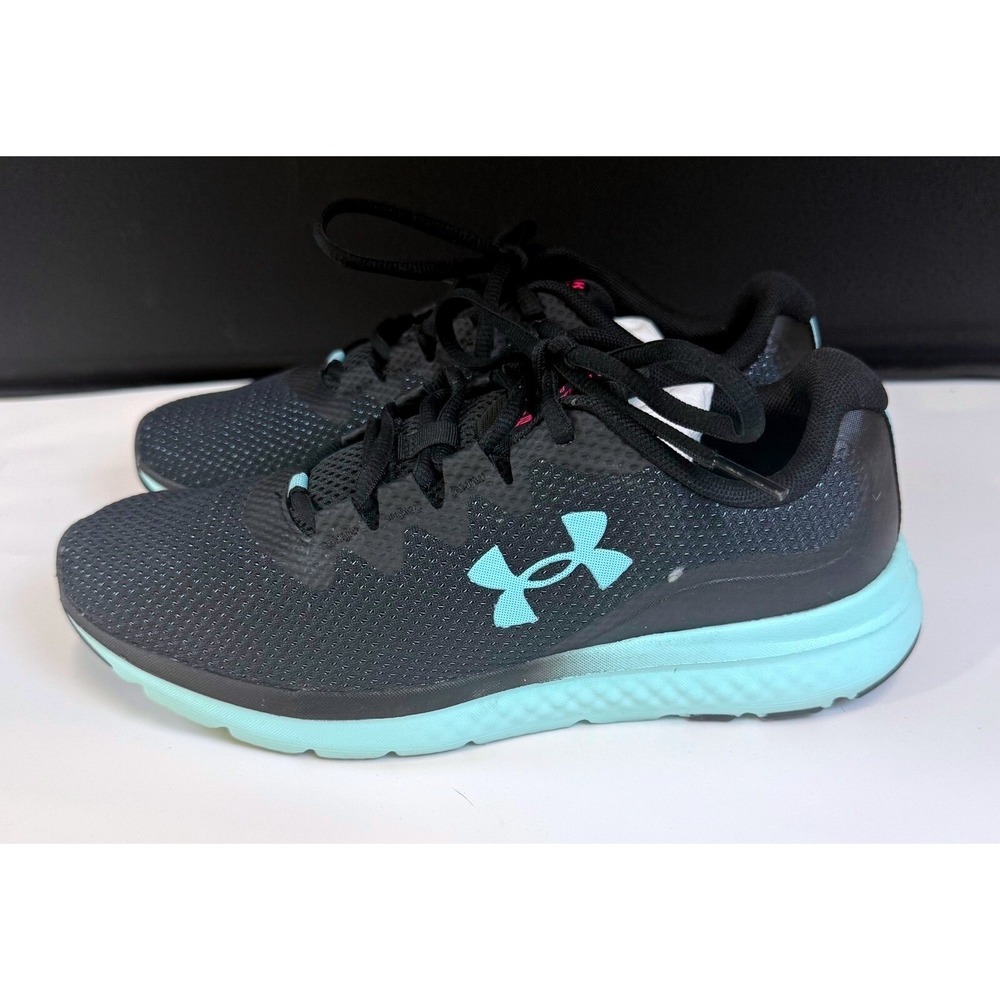 Under Armour Charged Impulse Womens Running Shoes Black Blue Pink Sneakers - Picture 3 of 5